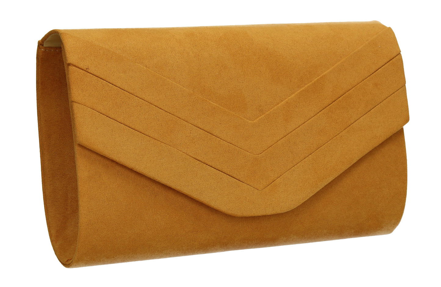 Samantha V Detail Clutch Bag Mustard Yellow