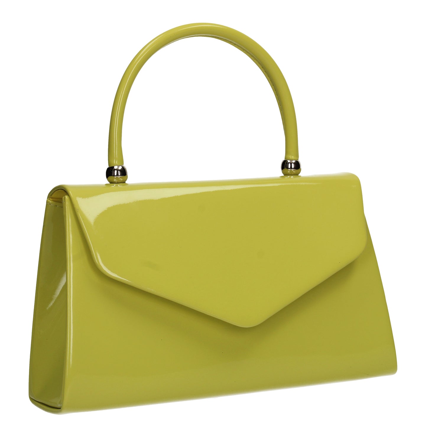 Zoey Patent Envelope Mini-Handbag Clutch Bag Neon Yellow