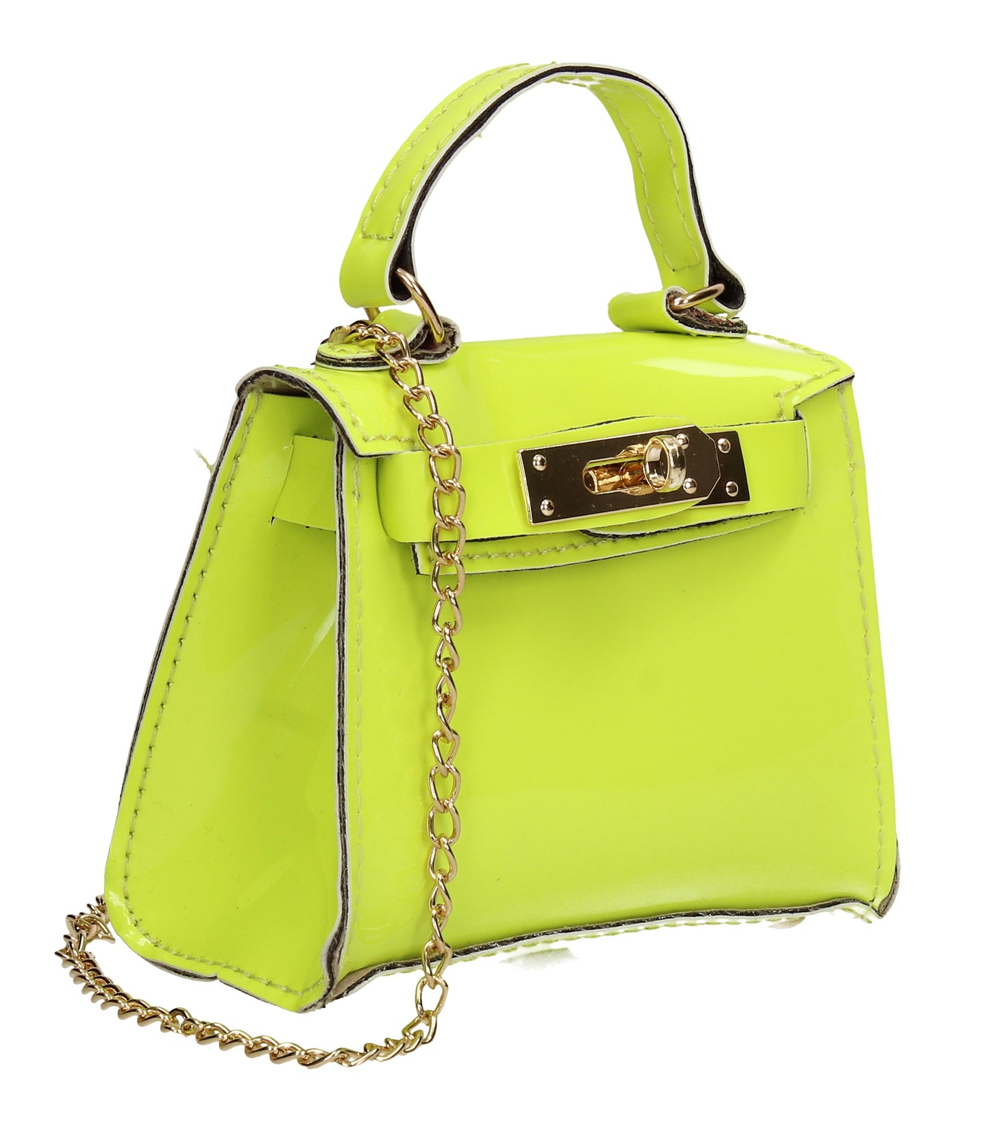 Layla Patent Leather Mini Grab Evening Clutch Crossbody Bag Green