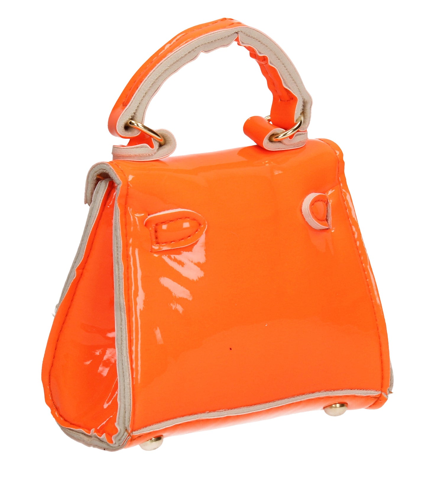 Layla Patent Leather Mini Grab Evening Clutch Crossbody Bag Orange