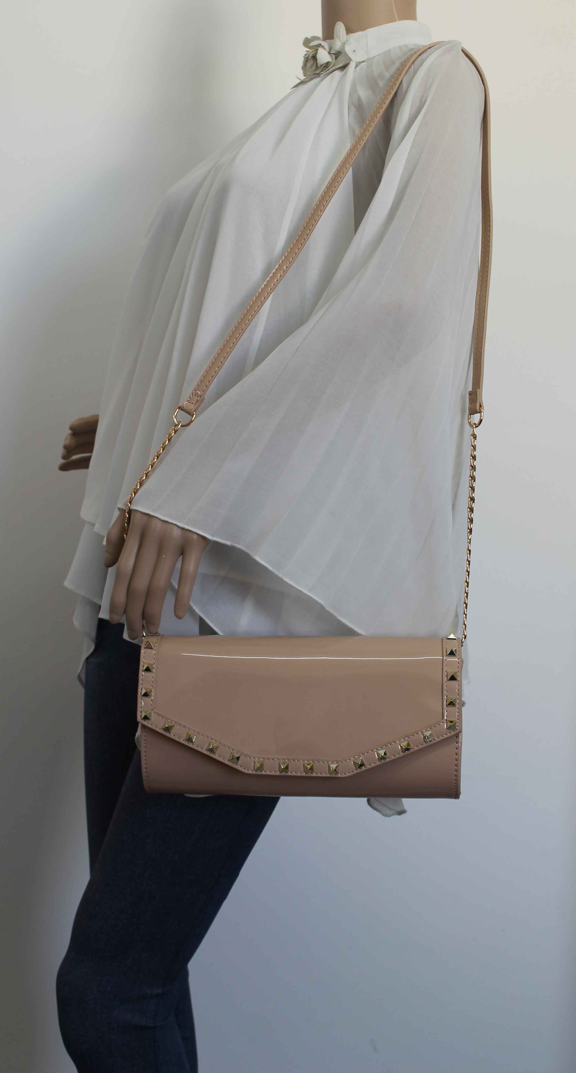 SWANKYSWANS Juno Clutch Bag Beige Cute Cheap Clutch Bag For Weddings School and Work
