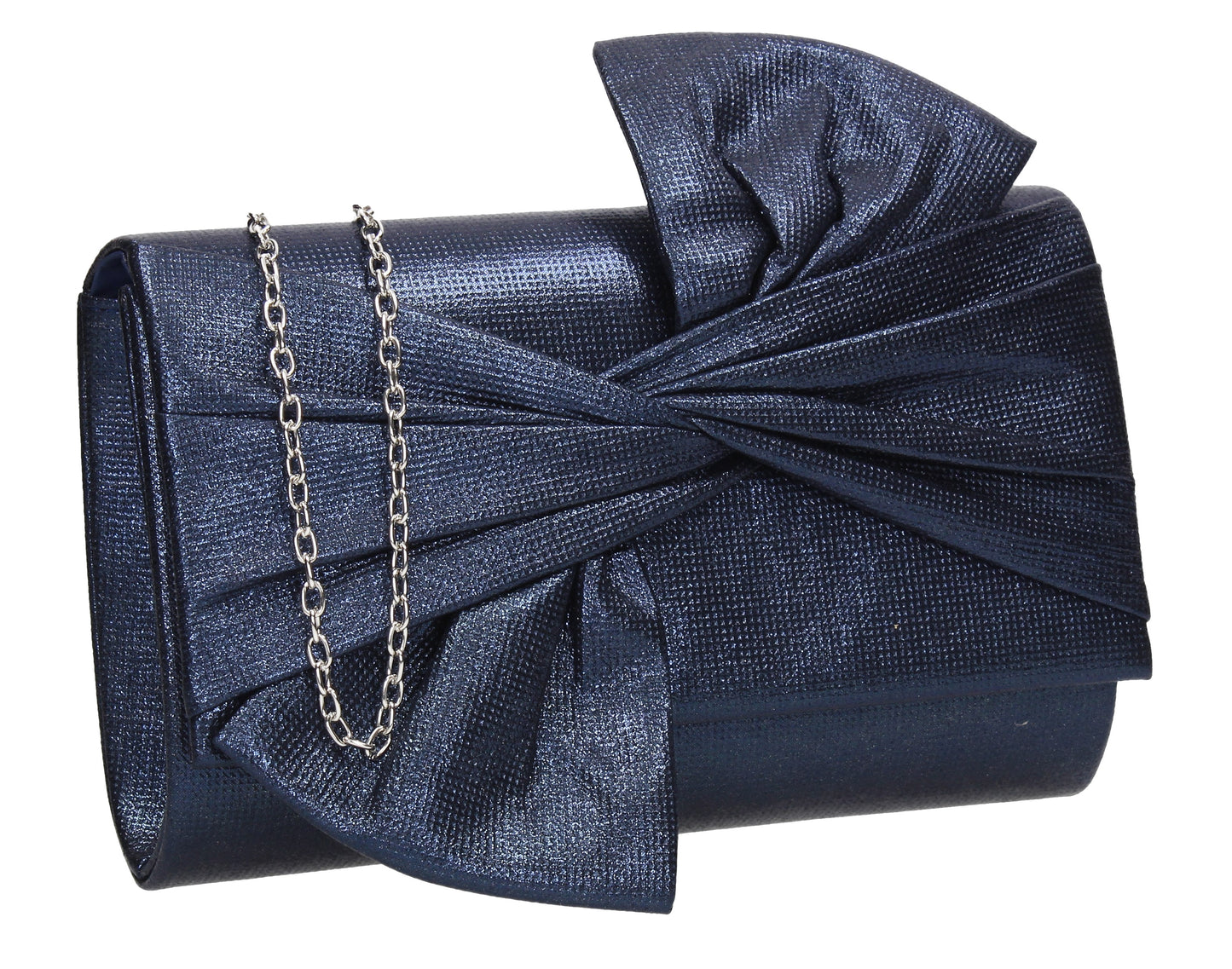 June Bow Style Clutch Bag Navy Blue