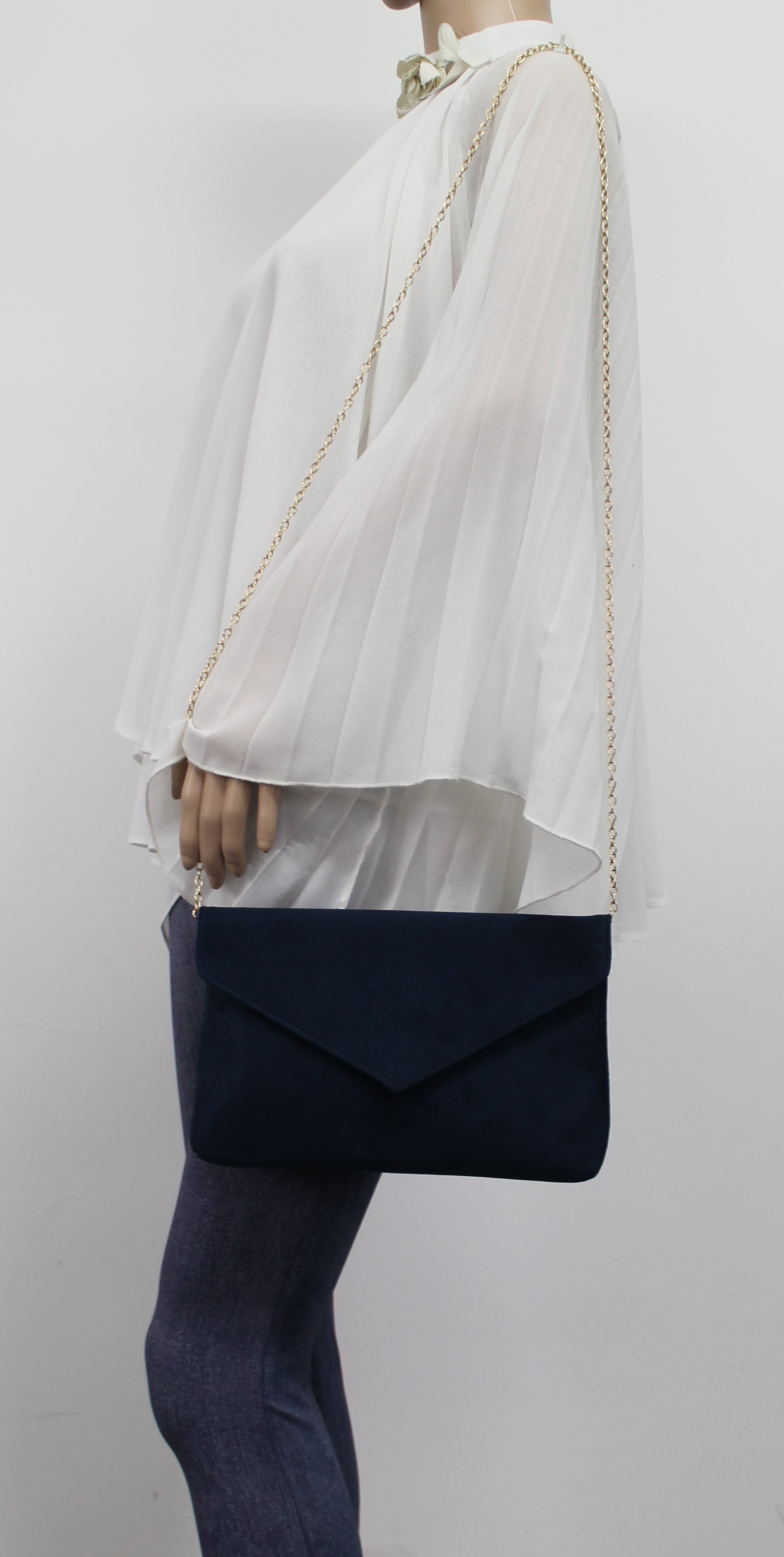 SWANKYSWANS Rosa Clutch Bag Navy Cute Cheap Clutch Bag For Weddings School and Work