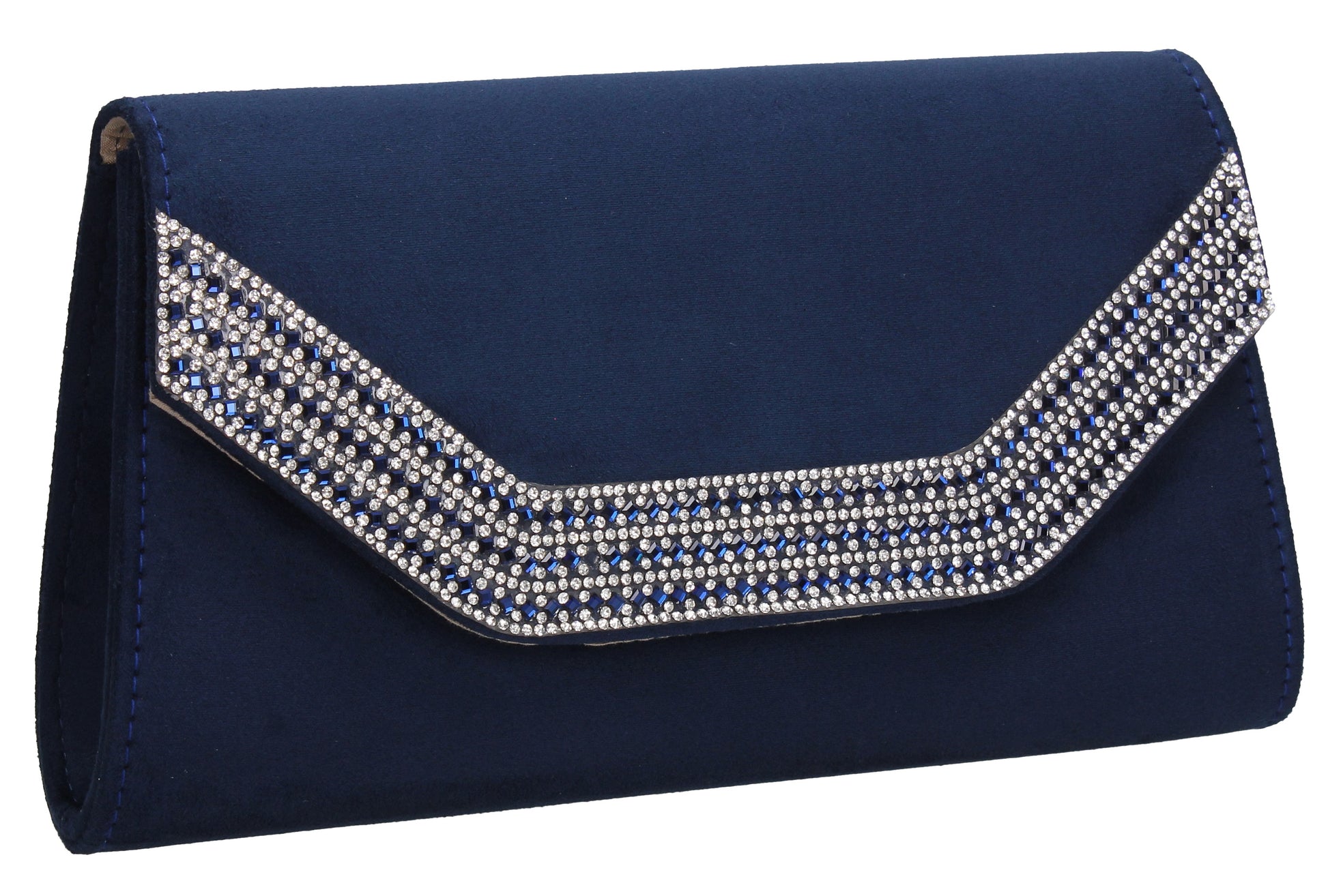 SWANKYSWANS Harper Clutch Bag Navy Blue Cute Cheap Clutch Bag For Weddings School and Work