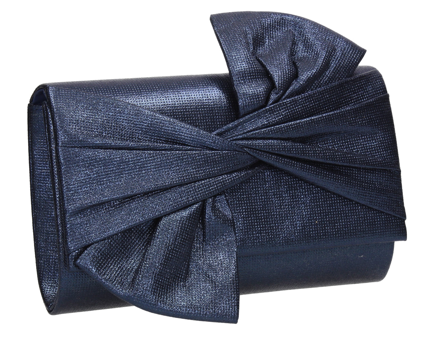 June Bow Style Clutch Bag Navy Blue
