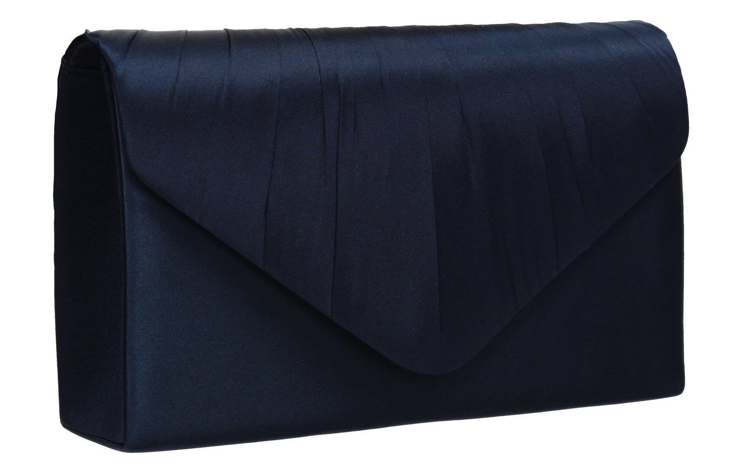 Chantel Beautiful Satin Envelope Clutch Bag Navy Blue