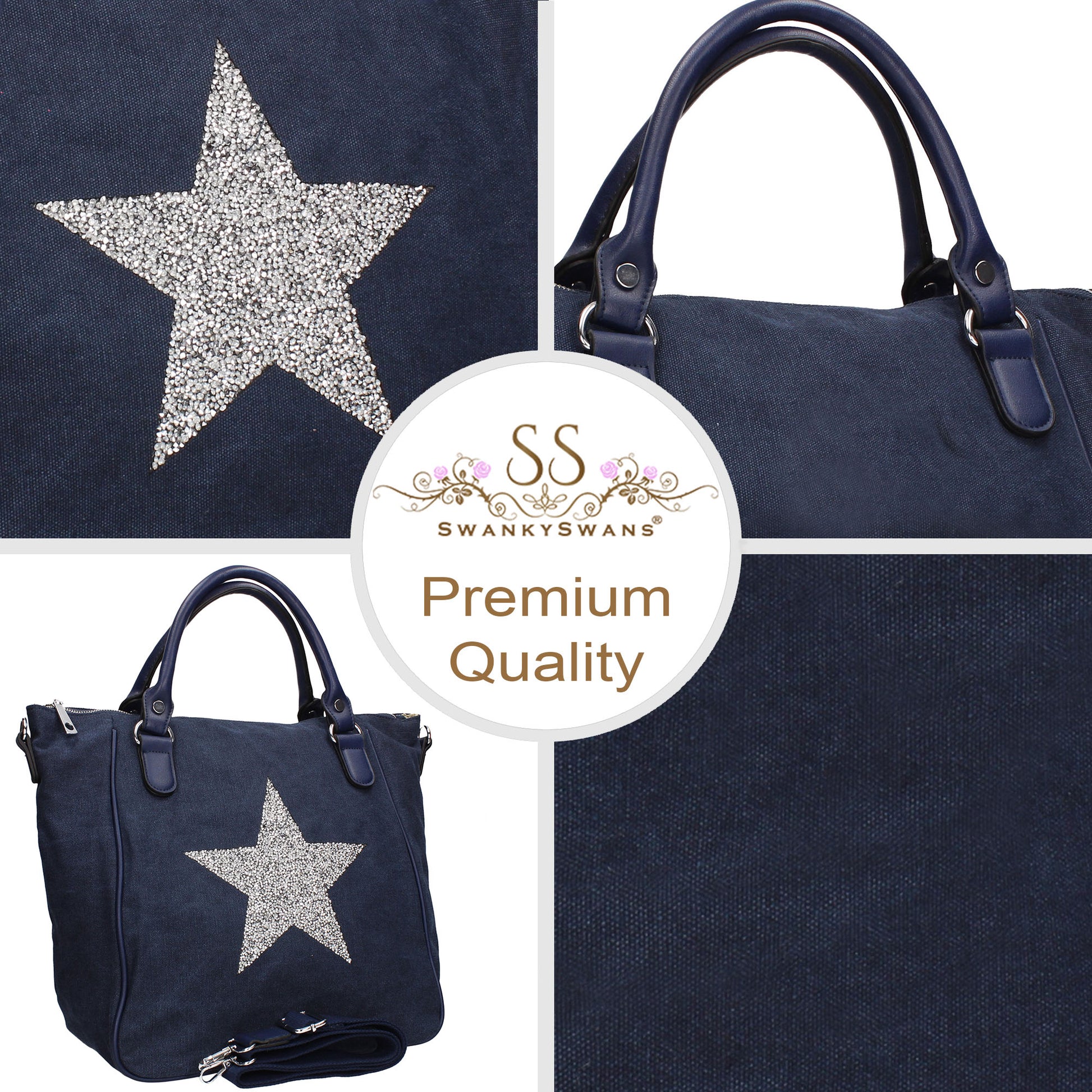 Swanky Swans Sian Handbag Navy BluePerfect for School, Weddings, Day out!