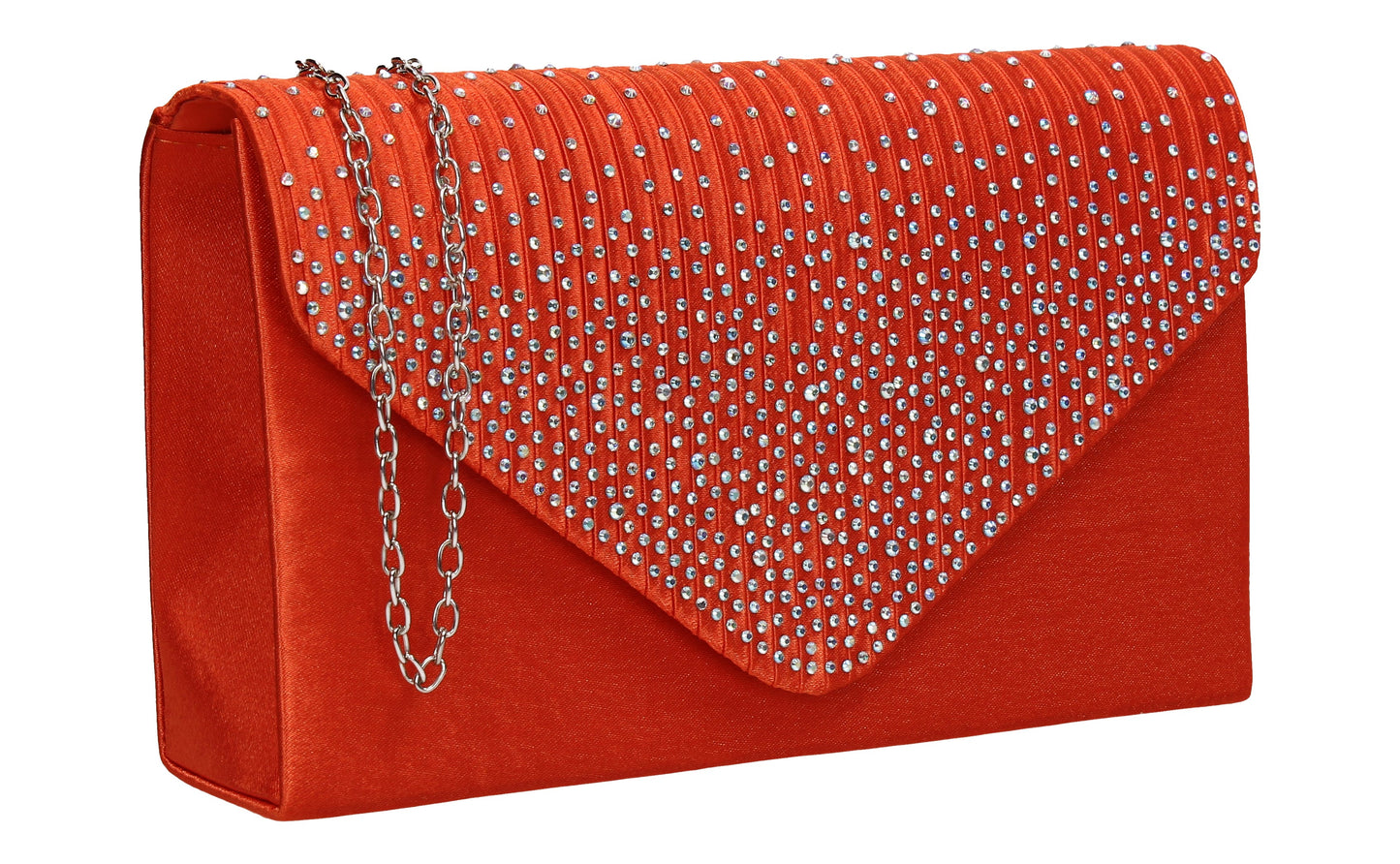 Abby Diamante Clutch Bag Orange