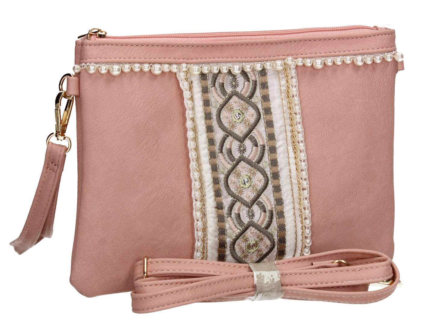 SWANKYSWANS Delilah Clutch Bag Pale Pink Cute Cheap Clutch Bag For Weddings School and Work