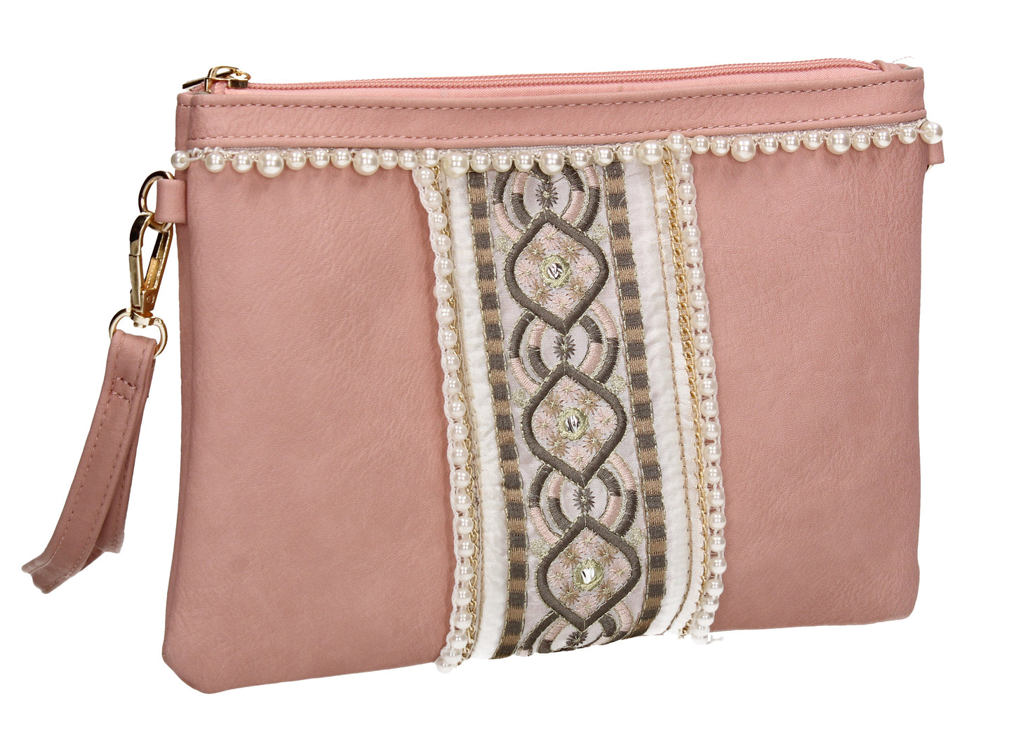 SWANKYSWANS Delilah Clutch Bag Pale Pink Cute Cheap Clutch Bag For Weddings School and Work
