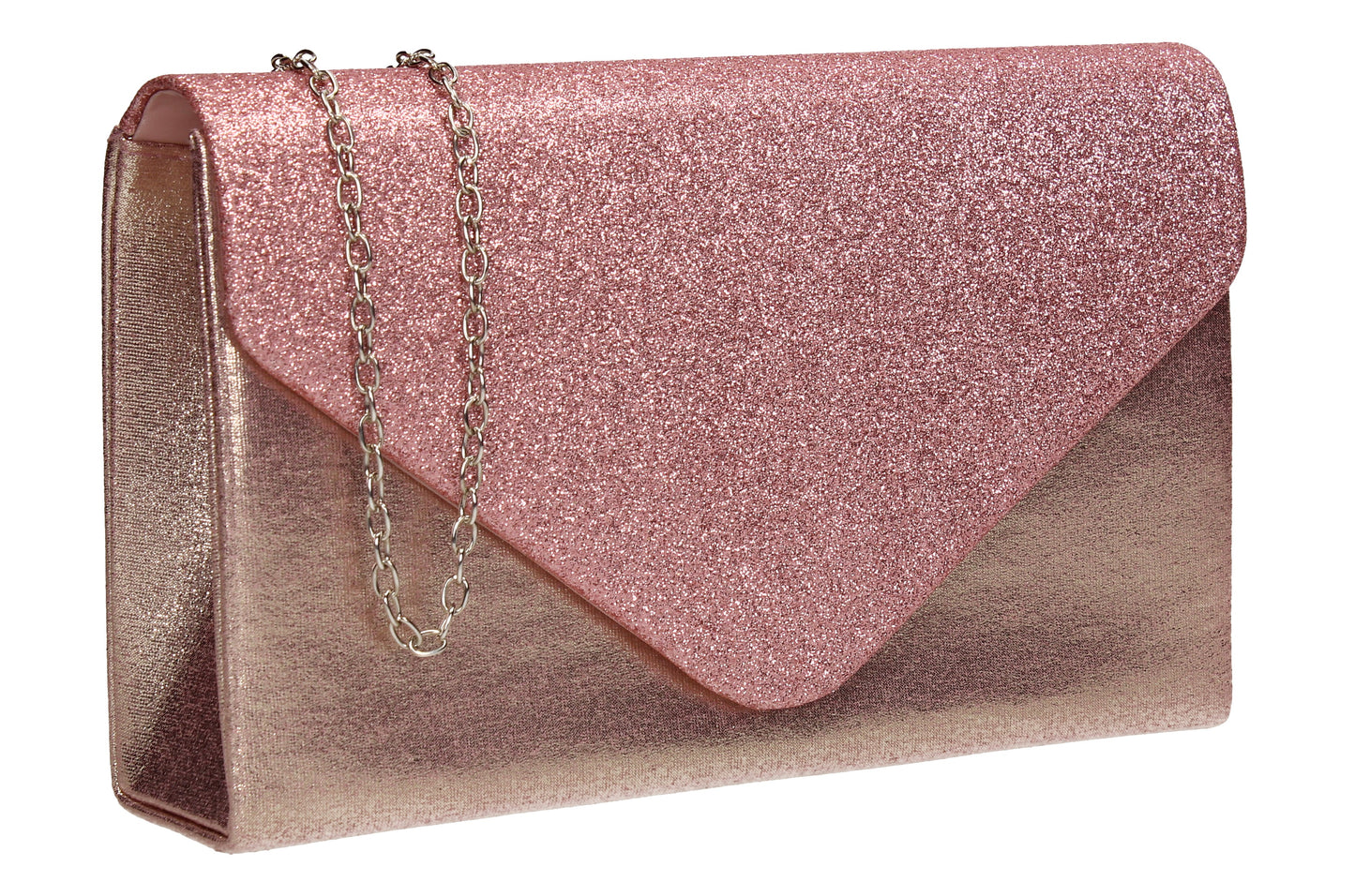 Kelly Glitter Clutch Bag Pink