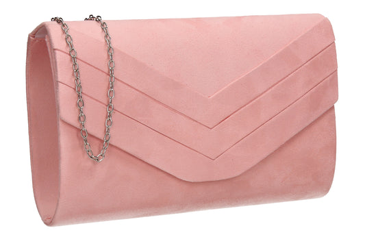 Samantha V Detail Clutch Bag Pink