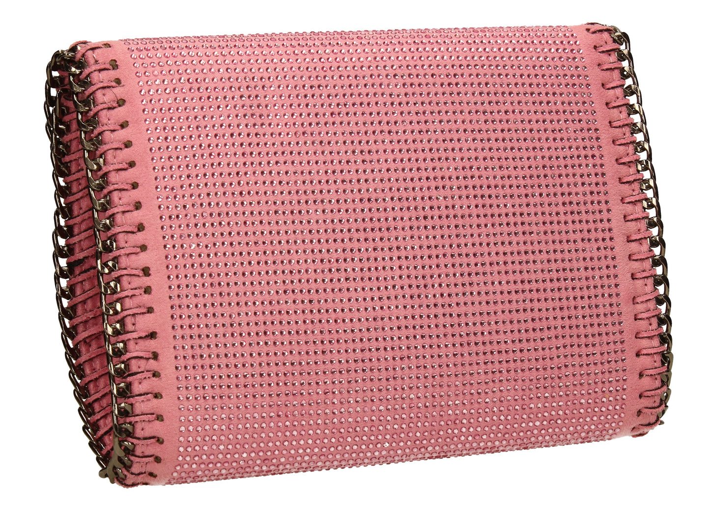 SWANKYSWANS Soi Diamante Clutch Bag Pink Cute Cheap Clutch Bag For Weddings School and Work