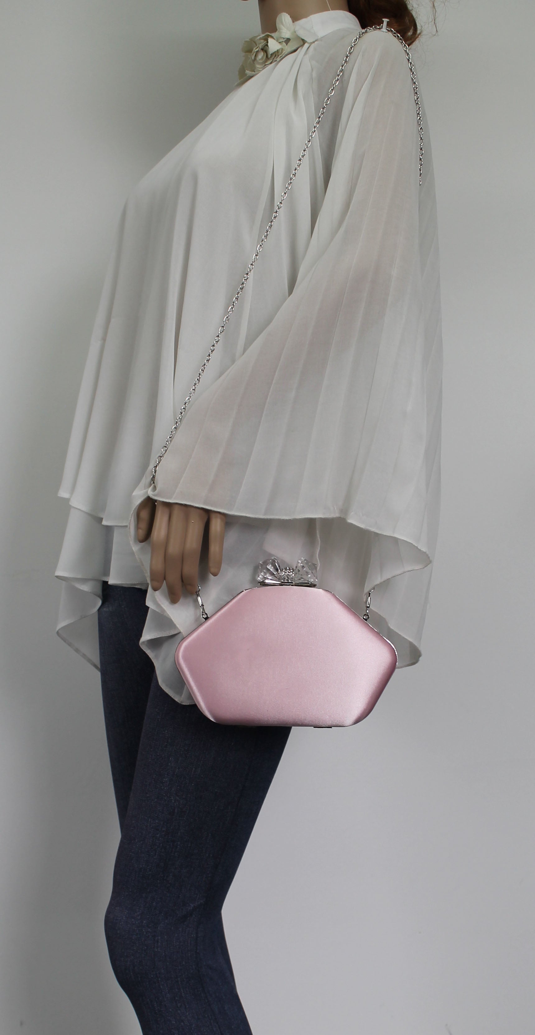 SWANKYSWANS Karie Clutch Bag Pink Cute Cheap Clutch Bag For Weddings School and Work