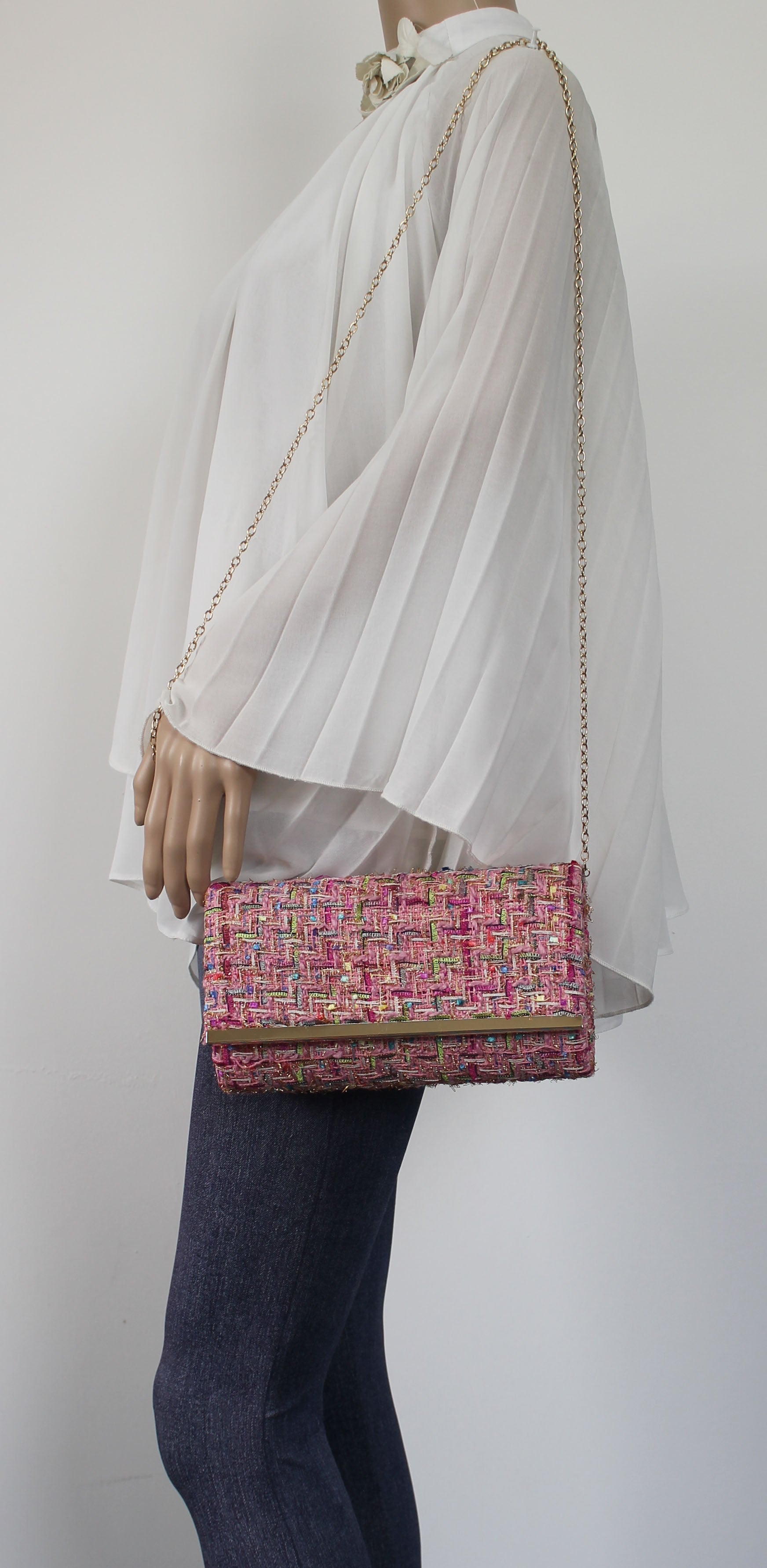 SWANKYSWANS Charlotte Clutch Bag Pink Cute Cheap Clutch Bag For Weddings School and Work