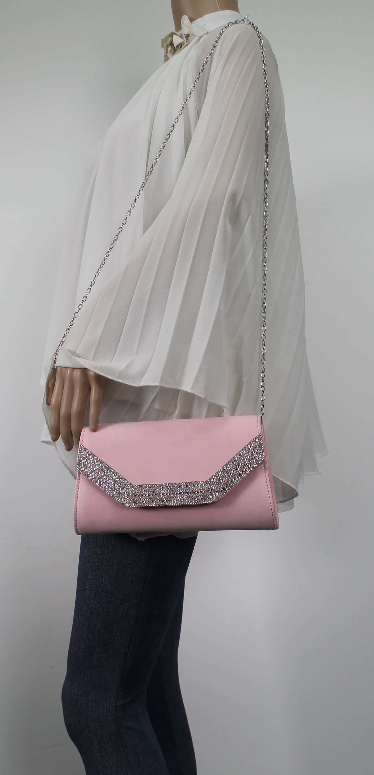 SWANKYSWANS Harper Clutch Bag Pink Cute Cheap Clutch Bag For Weddings School and Work