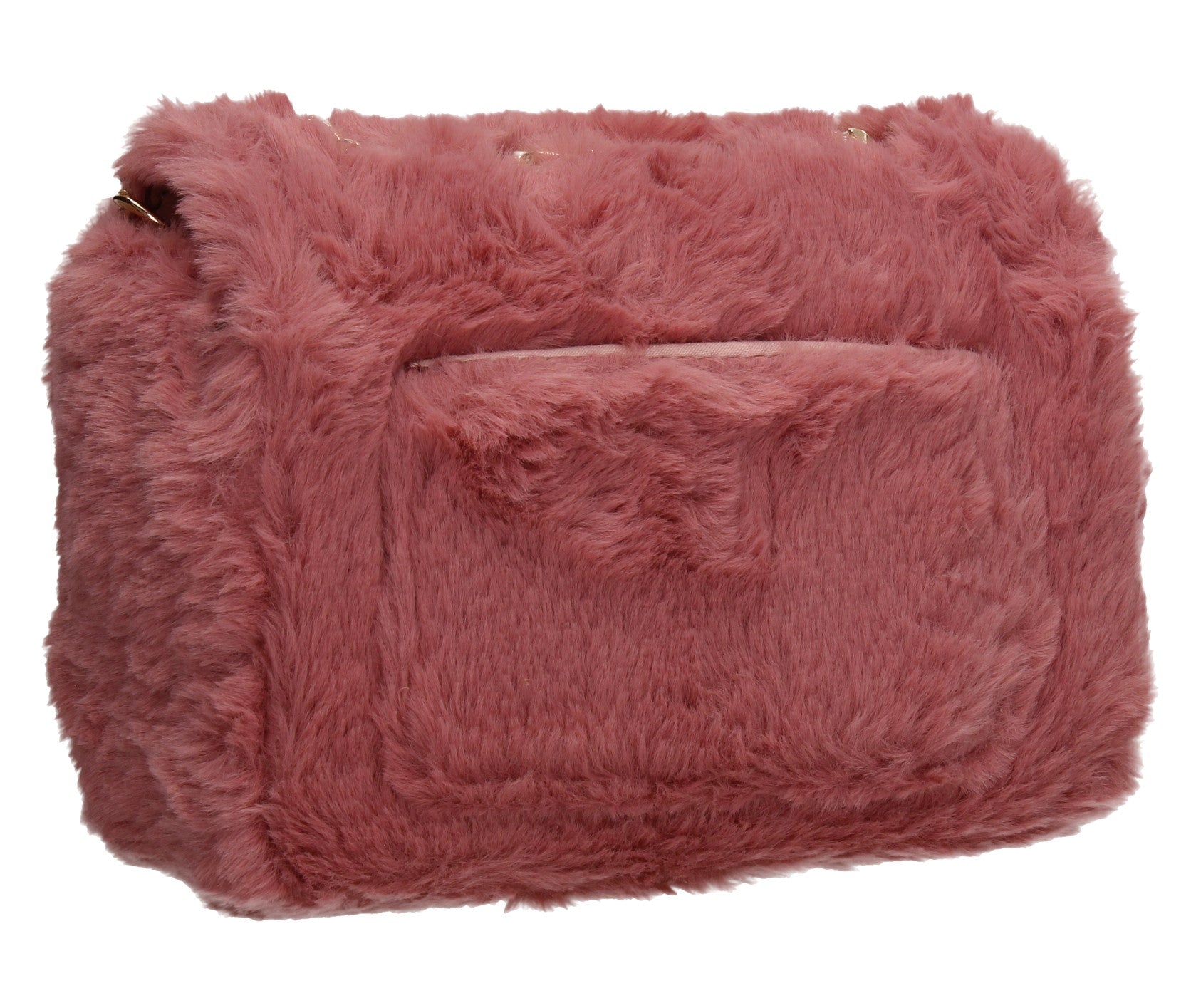SWANKYSWANS Carson Faux Fur Clutch Bag Pink