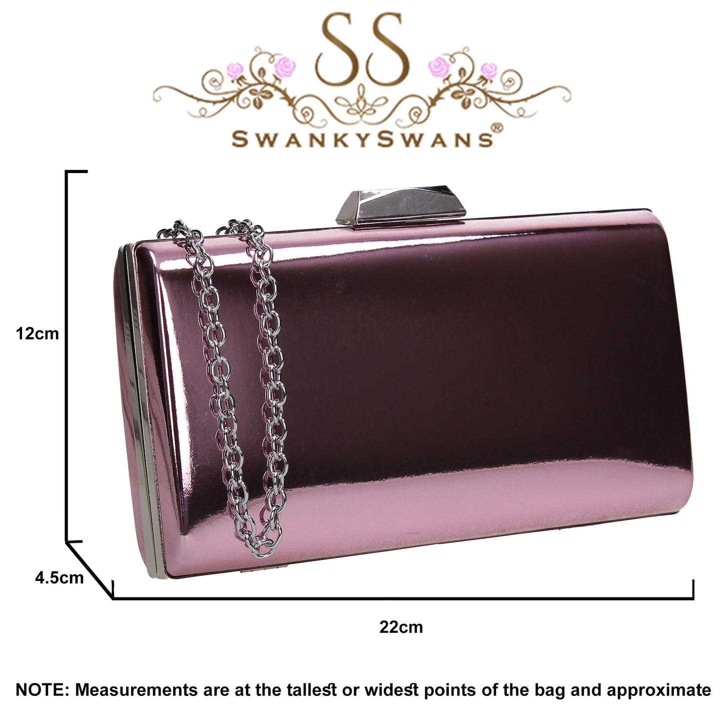SWANKYSWANS Finley Clutch Bag Pink Cute Cheap Clutch Bag For Weddings School and Work