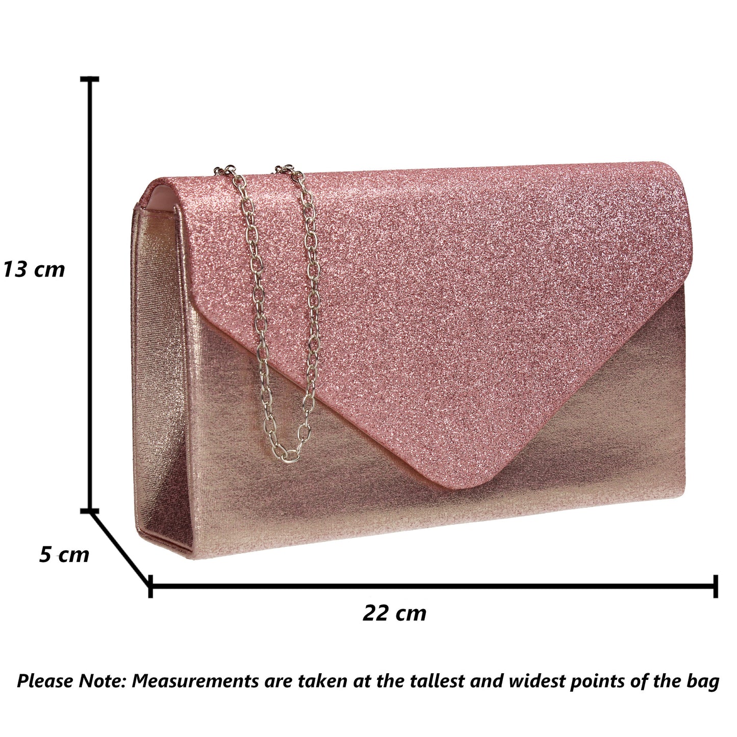 Kelly Glitter Clutch Bag Pink