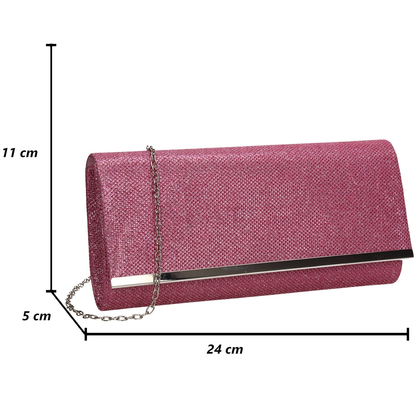 Lucey Flapover Glitter Clutch Bag Pink