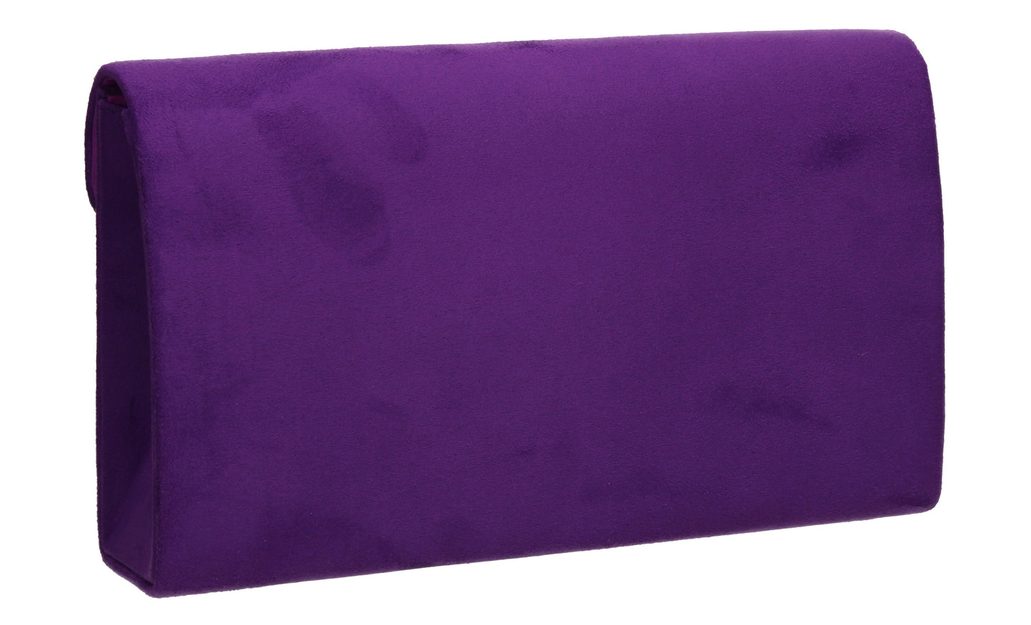Poppy Faux Suede Envelope Clutch Bag Purple