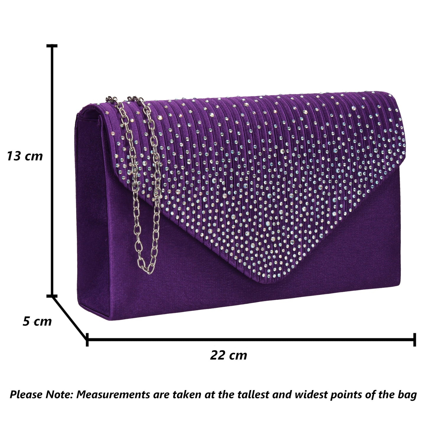 Abby Diamante Clutch Bag Purple