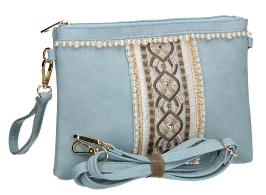 SWANKYSWANS Delilah Clutch Bag Quay Blue Cute Cheap Clutch Bag For Weddings School and Work