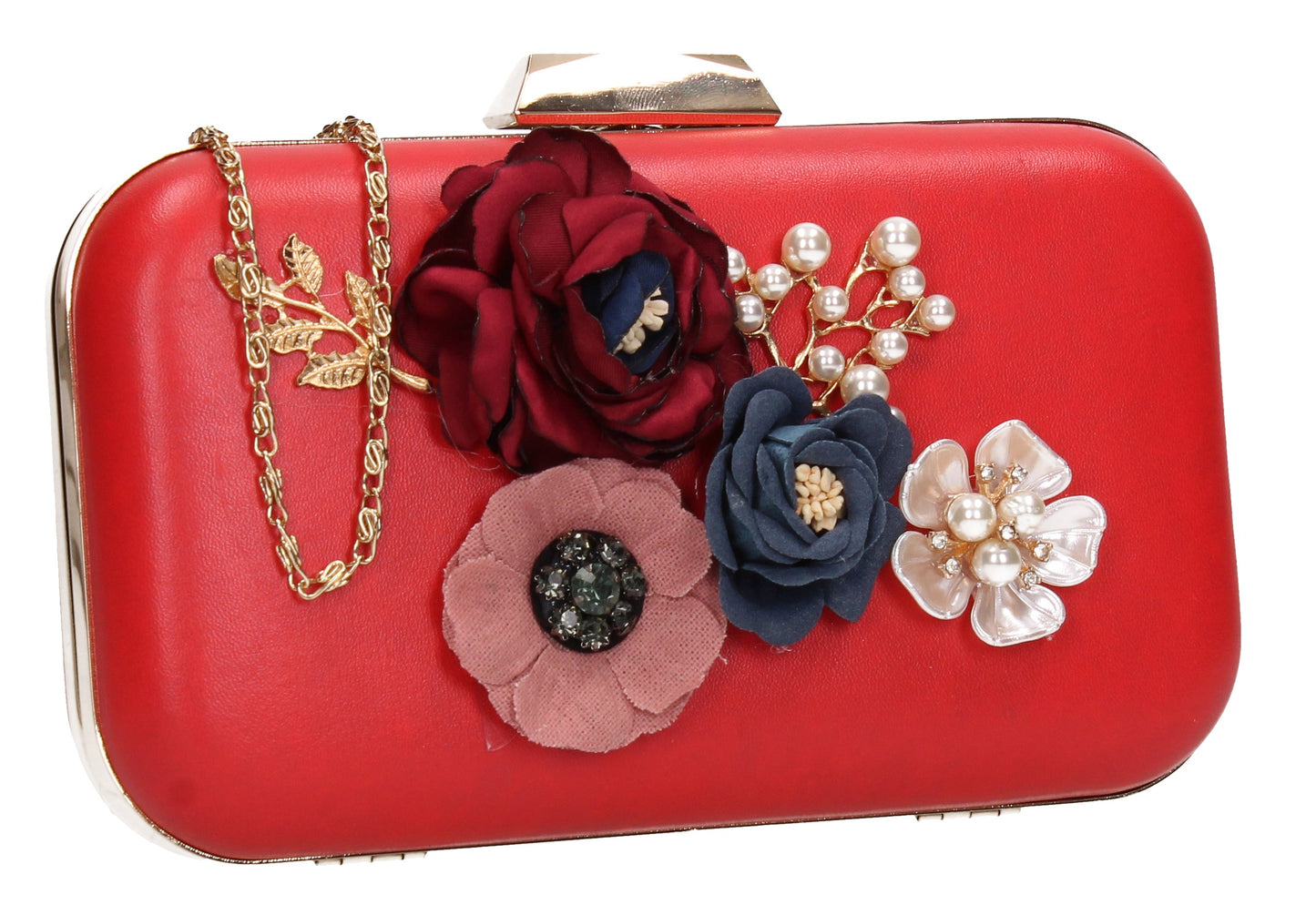 SWANKYSWANS Eliza Floral Clutch Bag Red