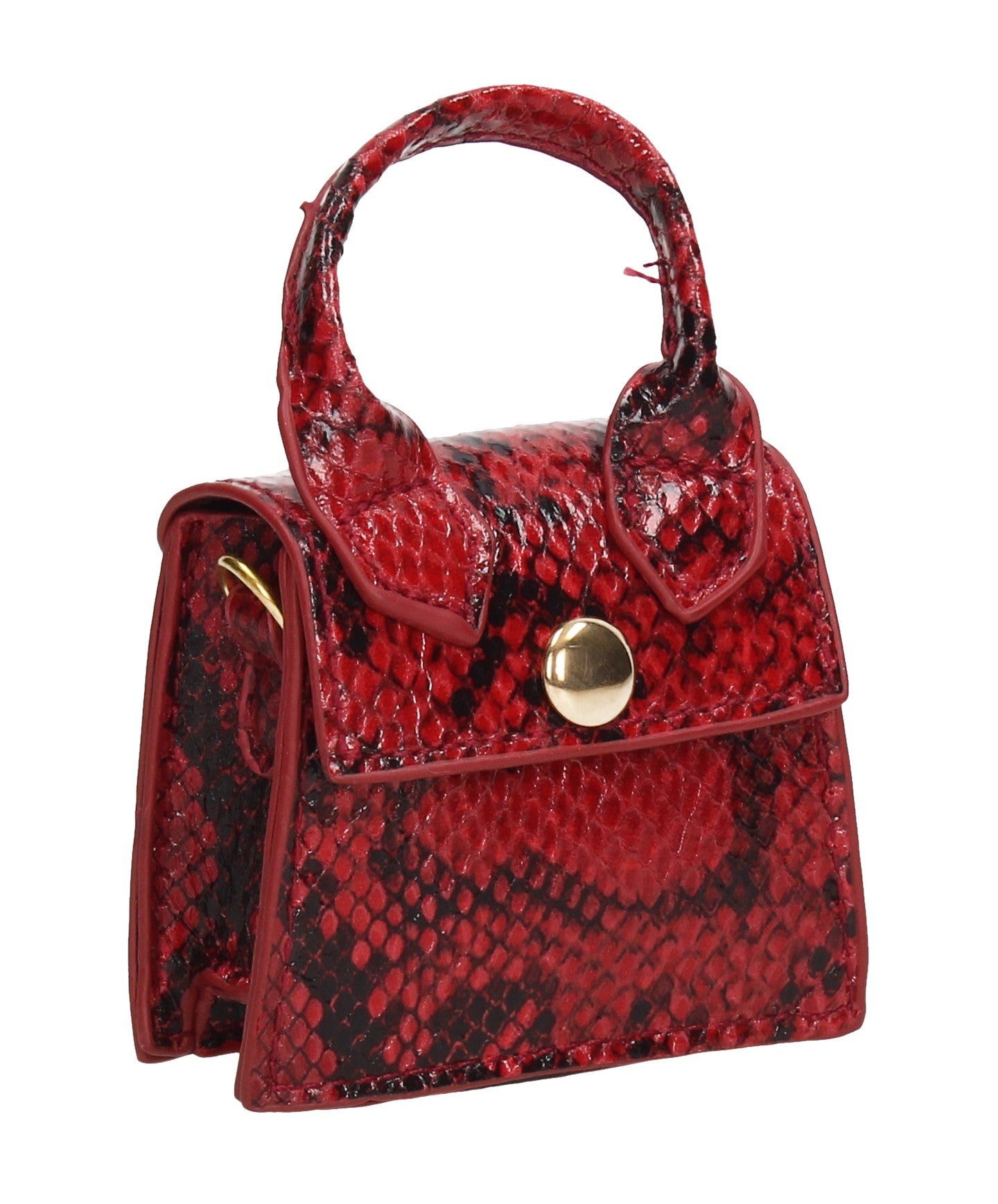 Brooklyn Faux Leather Croc Micro Grab Crossbody Clutch Bag Red