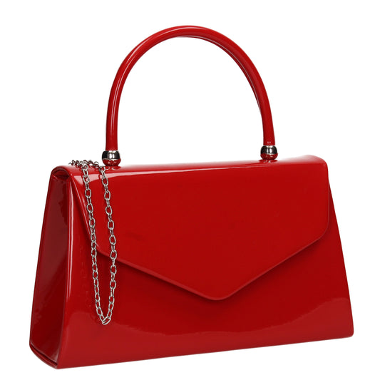 Zoey Patent Envelope Mini-Handbag Clutch Bag Red