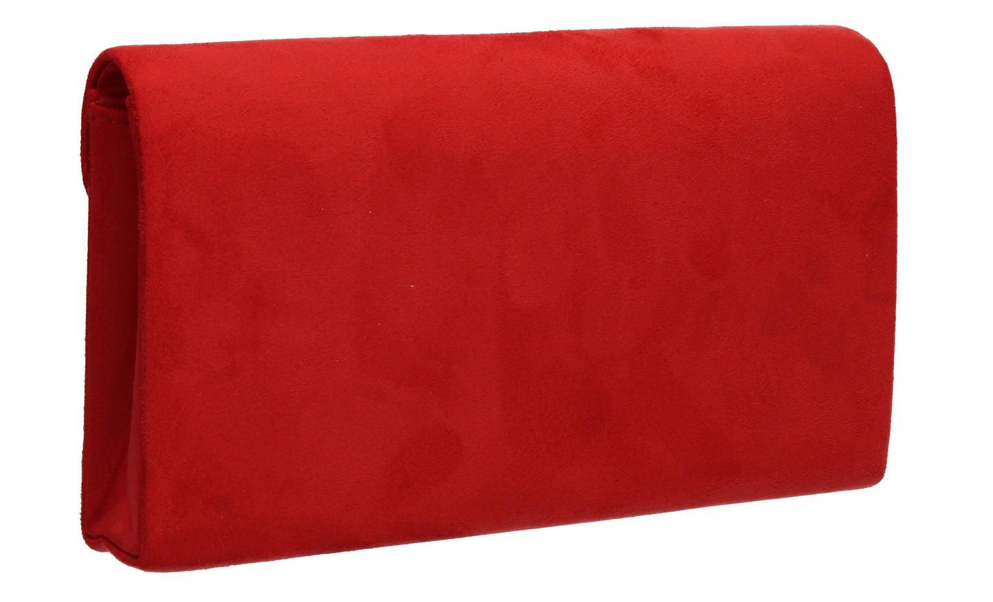Poppy Faux Suede Envelope Clutch Bag Red