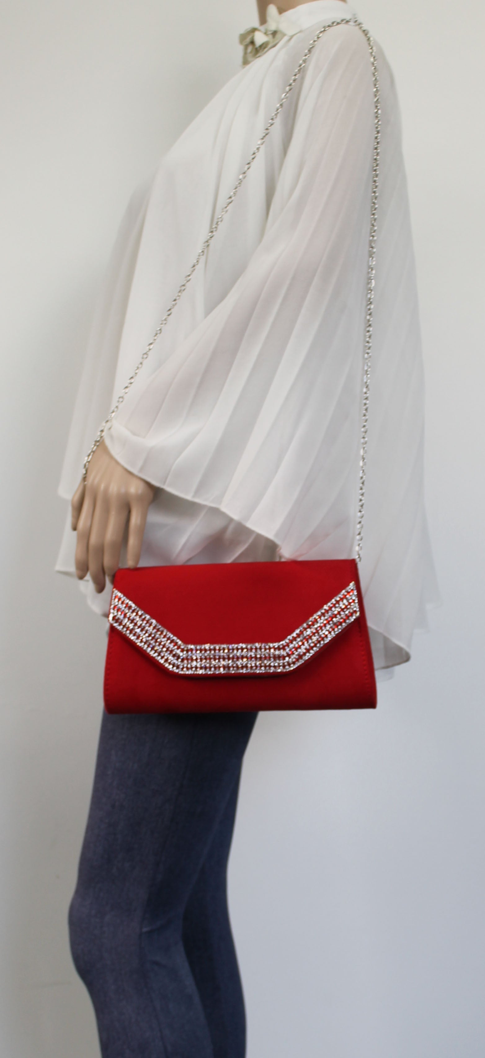 SWANKYSWANS Harper Clutch Bag Red Cute Cheap Clutch Bag For Weddings School and Work
