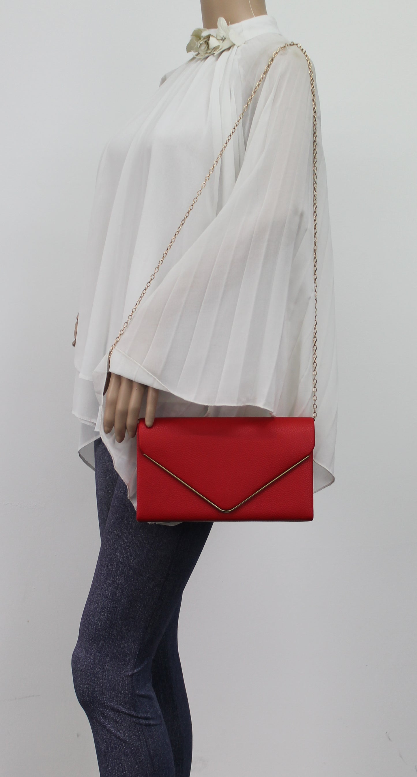 Erica Envelope Clutch Bag Red
