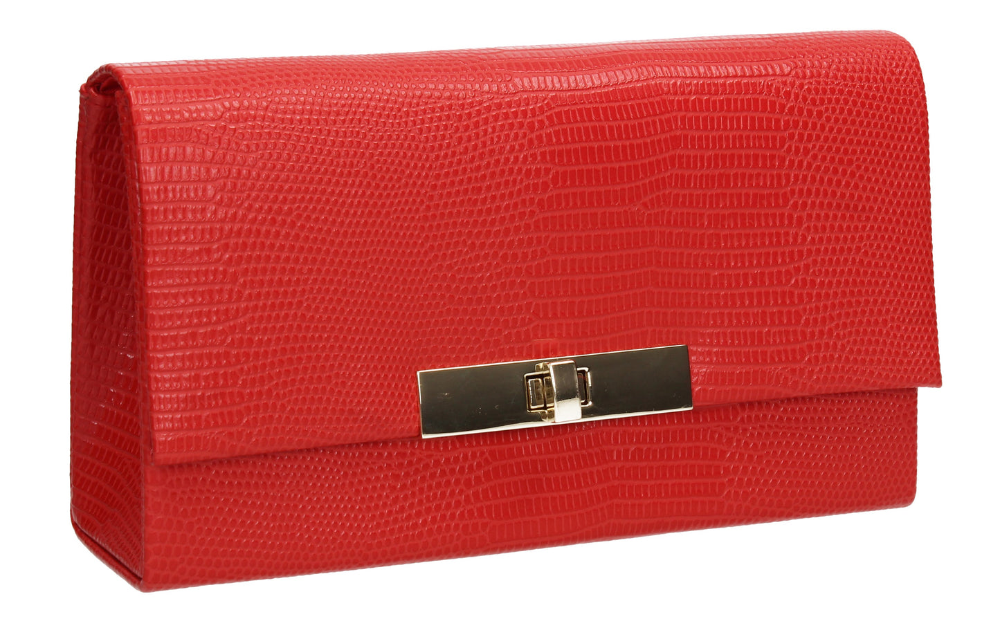 Tana Faux Leather Animal Style Clutch Bag Red
