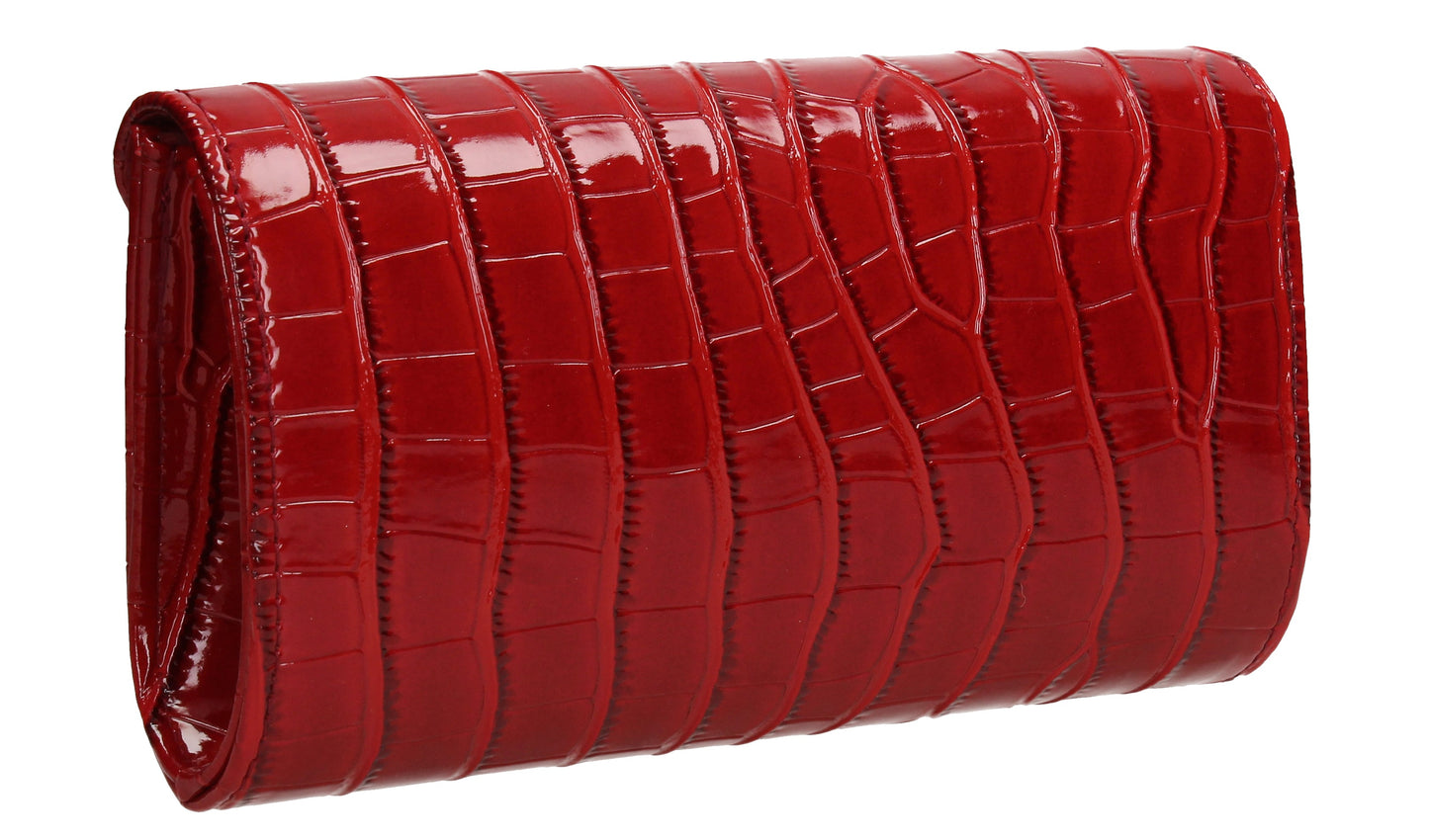 Erin Croc Effect Clutch Bag Red