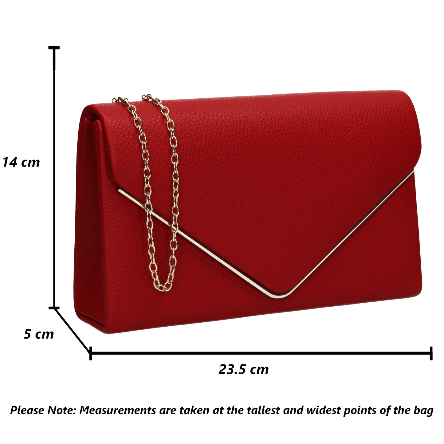 Erica Envelope Clutch Bag Red