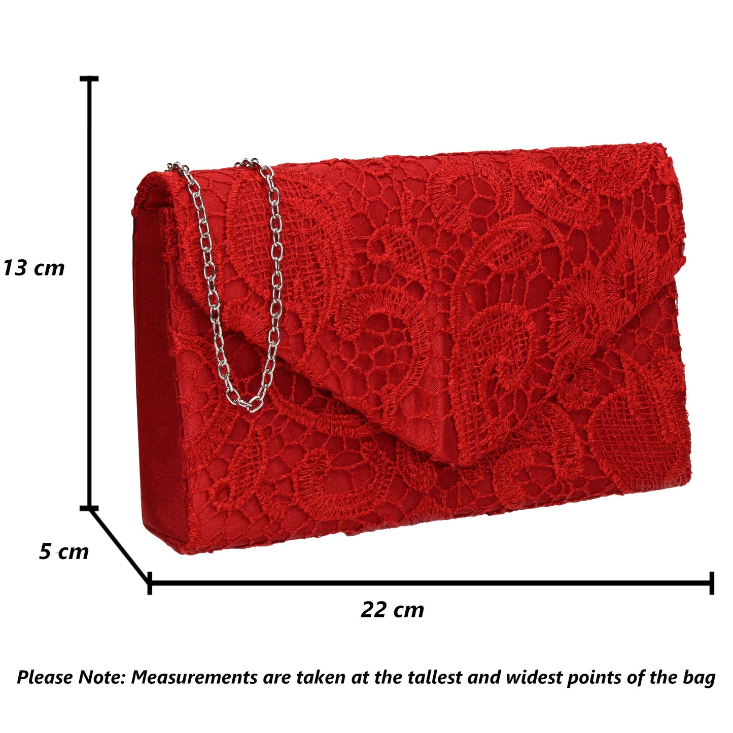 Holly Lace Clutch Bag Red