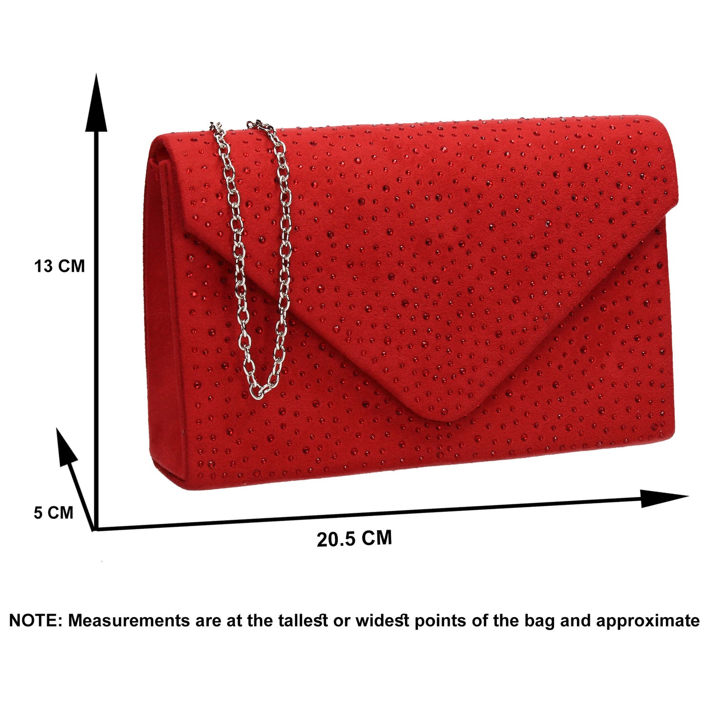 SWANKYSWANS Sidney Diamante Clutch Bag Red Cute Cheap Clutch Bag For Weddings School and Work