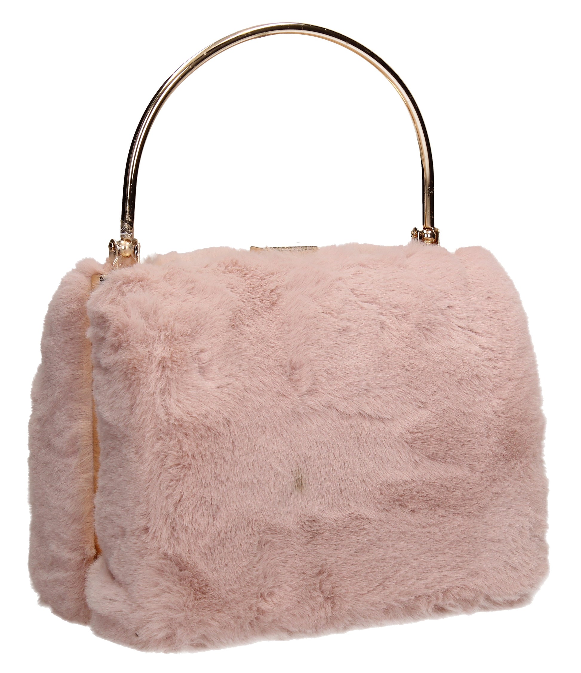 SWANKYSWANS Denis Faux Fur Box Clutch Bag Pink