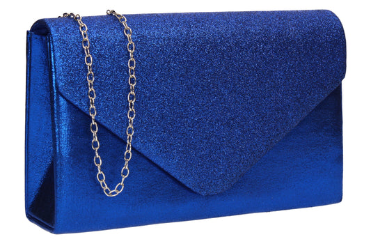 Kelly Glitter Clutch Bag Royal Blue