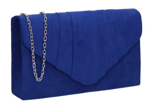 Iggy Faux Suede Clutch Bag Royal Blue