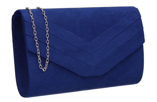 Samantha V Detail Clutch Bag Royal Blue