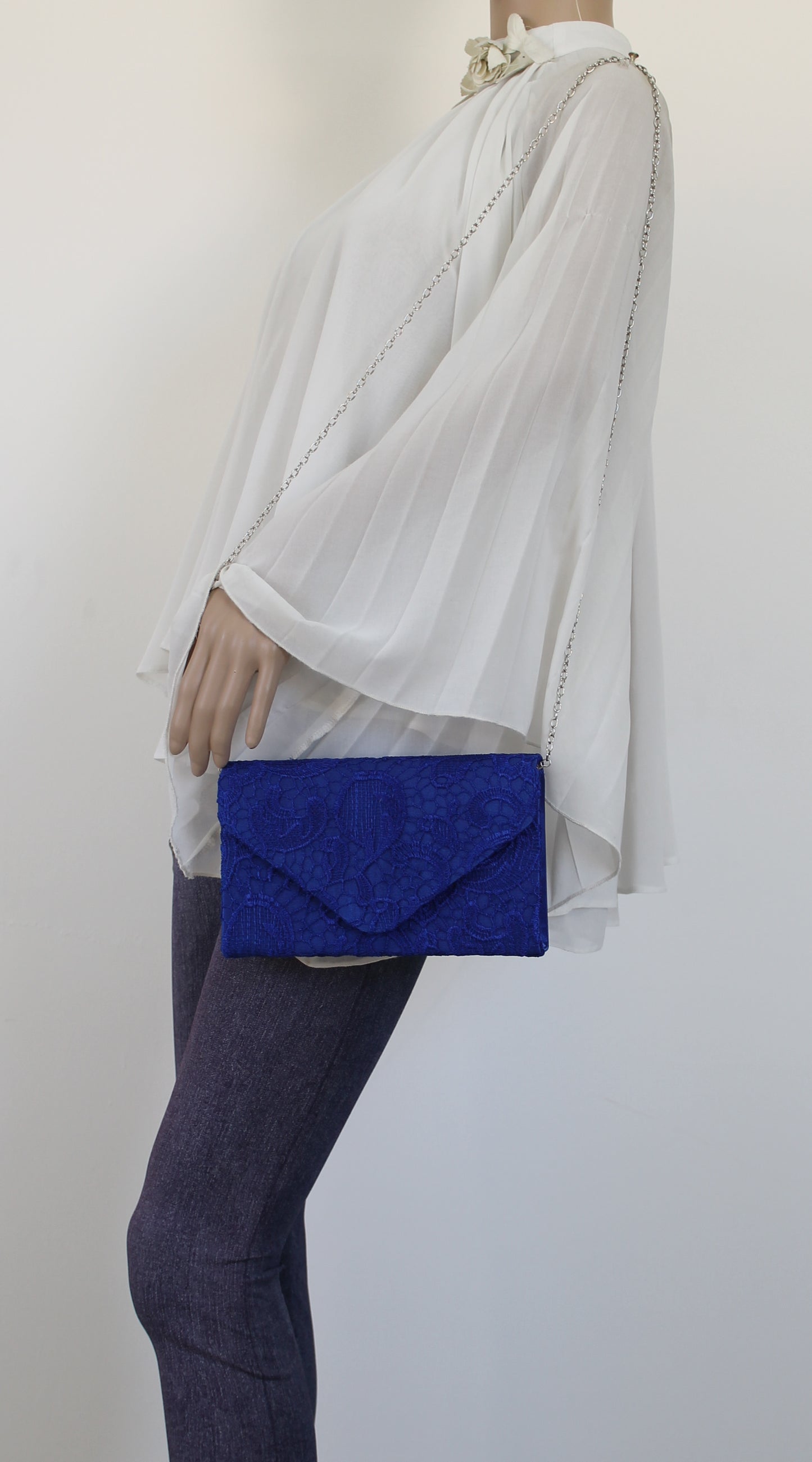 Holly Lace Clutch Bag Royal Blue