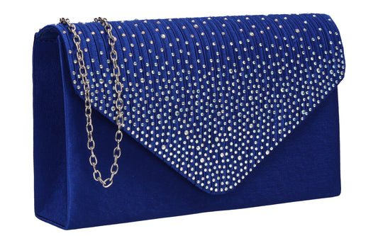 Abby Diamante Clutch Bag Royal Blue