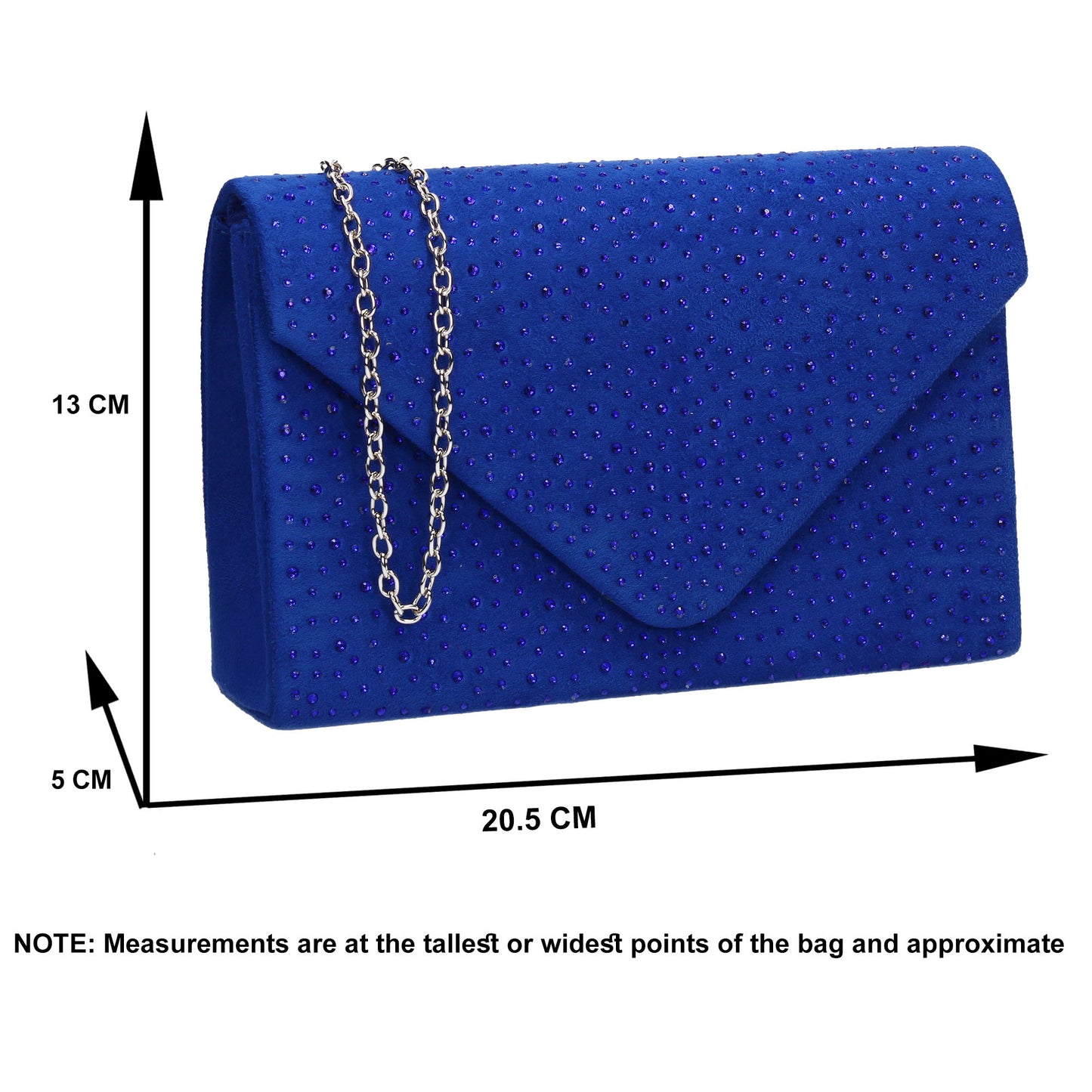 SWANKYSWANS Sidney Diamante Clutch Bag Royal Blue Cute Cheap Clutch Bag For Weddings School and Work