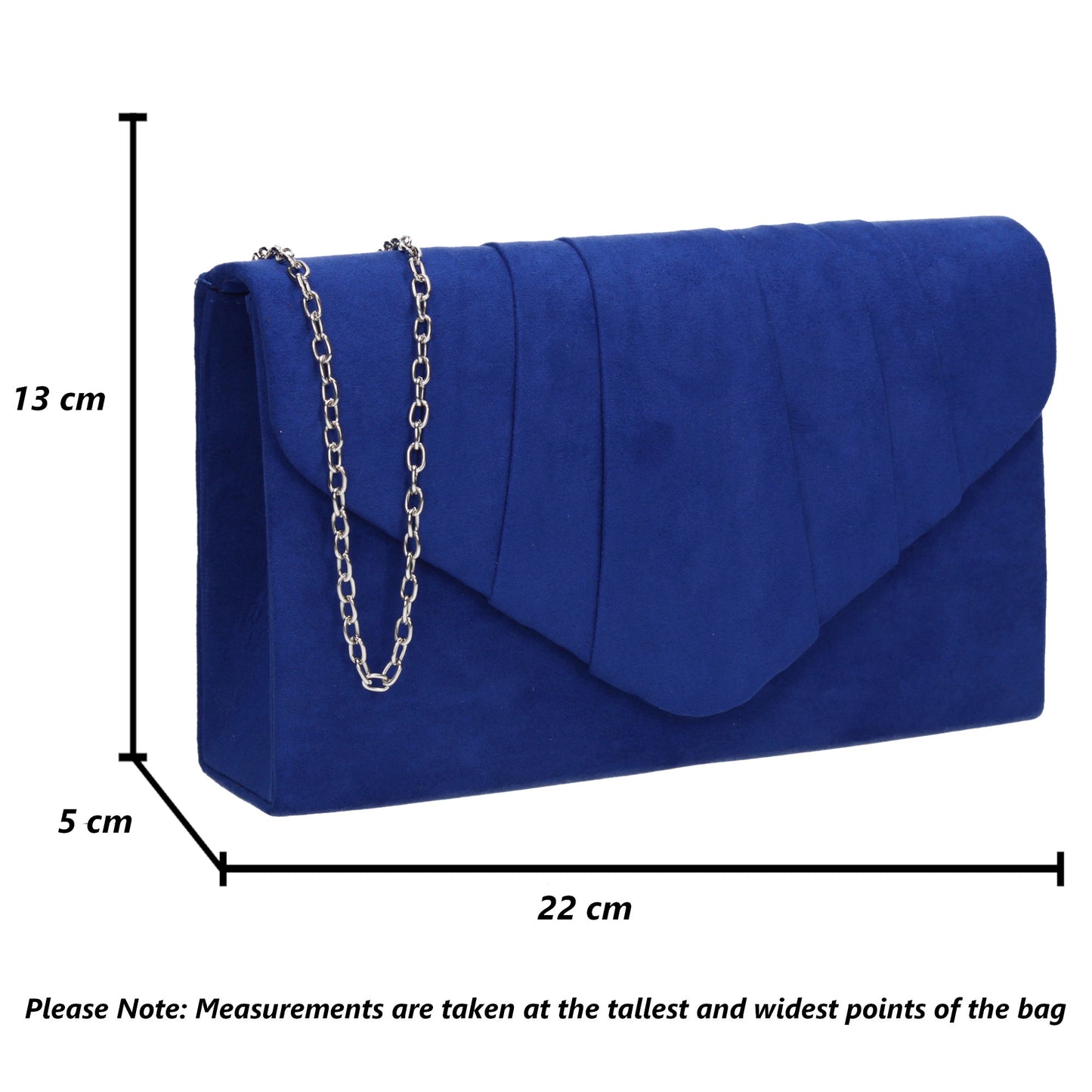 Iggy Faux Suede Clutch Bag Royal Blue