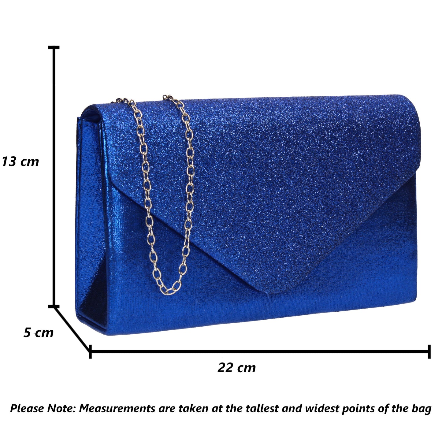 Kelly Glitter Clutch Bag Royal Blue
