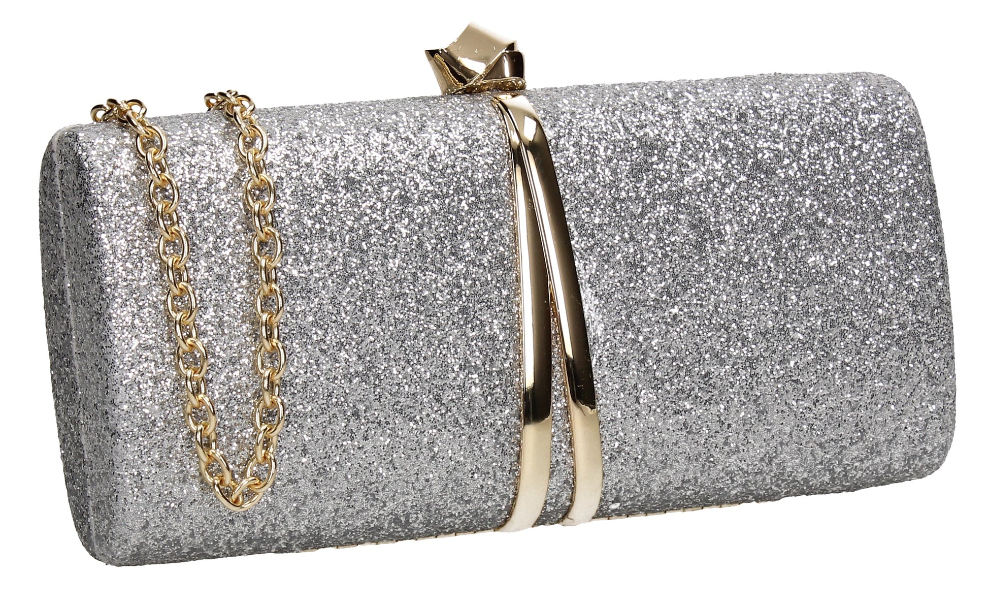 SWANKYSWANS Daisy Clutch Bag Silver Cute Cheap Clutch Bag For Weddings School and Work