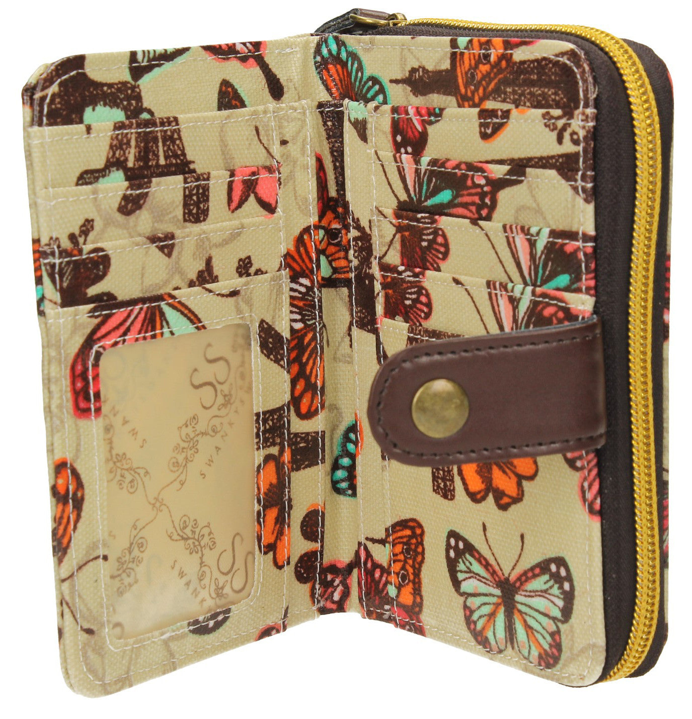 Swanky Swank Noel Paris Butterfly Bi-Fold Purse BeigeCheap Cute School Wallets Purses Bags Animal