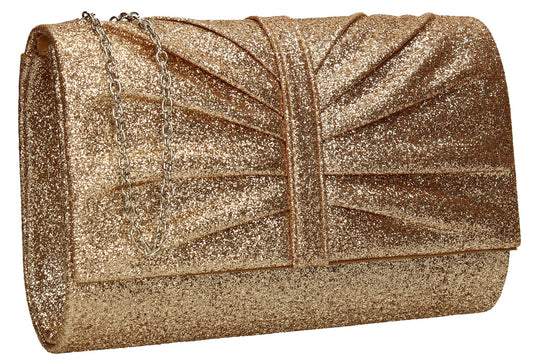 SWANKYSWANS Serafina Clutch Bag Gold Cute Cheap Clutch Bag For Weddings School and Work